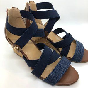 Navy/Denim - Liz Claiborne Wedge Sandals Size 5